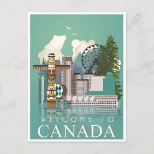 Canada Vintage Travel Leuchtturm Retro alberta Postkarte