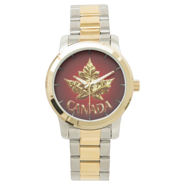 Canada Watch Gold Canada Souvenir Wrist Watches Armbanduhr (Vorderseite)