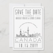 Canada Wedding Stylized Skyline Save the Date Inv Einladung (Vorderseite)