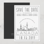 Canada Wedding Stylized Skyline Save the Date Inv Einladung (Vorne/Hinten)