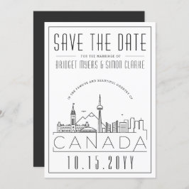 Canada Wedding Stylized Skyline Save the Date Inv Einladung