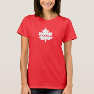 CANADA White Maple Leaf Womens T - Shirt