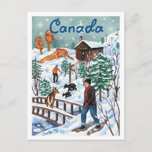 Canada Winter Wonderland Postkarte (Vorderseite)