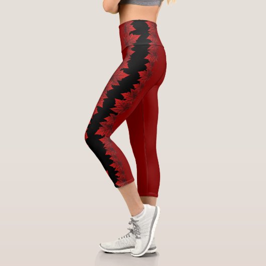 Canada Yoga Pants Canada Maple Leaf Team Pants Capri Leggings (Links)
