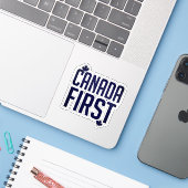 CANADAFIRST NAVY BLUE AUFKLEBER (Laptop mit iPhone)