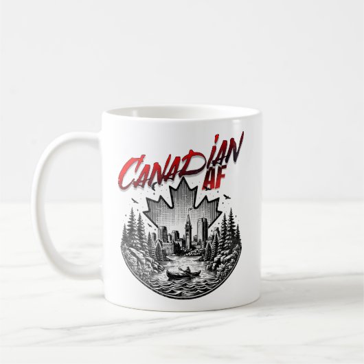 Canadian AF Landschaft Kanuapelblatt Kaffeetasse (Links)
