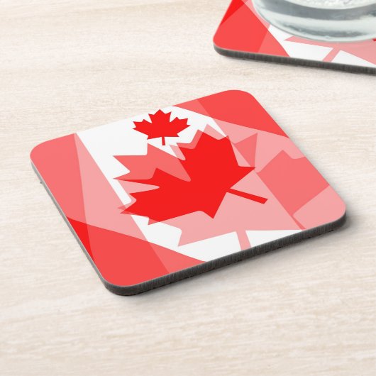 Canadian Ahornleaf überall im Style CANADA Getränkeuntersetzer (Linke Seite)