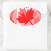 Canadian Ahornleaf überall im Style CANADA Ovaler Aufkleber (Tasche)