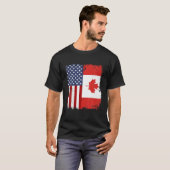 Canadian American Flag Patriotic Lover Pride Ameri T-Shirt (Vorne ganz)