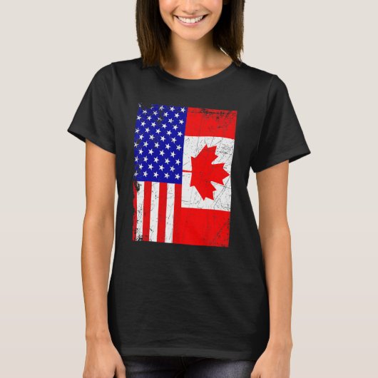 Canadian American Shirt USA Canada Flag 4th Of Jul (Vorderseite)