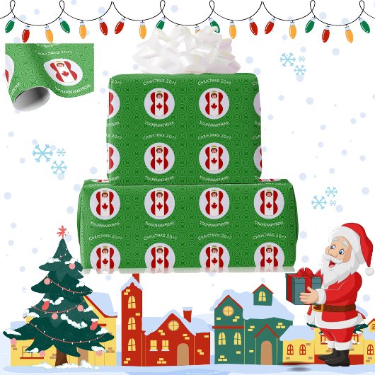 Canadian Angel Weihnachtsflagge Personalisiert Geschenkpapier