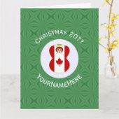 Canadian Angel Weihnachtsflagge Personalisiert Karte (Gelbe Blume)