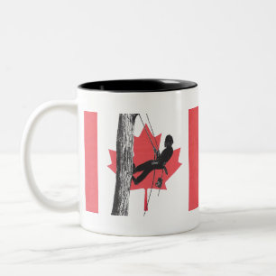 CANADIAN Arb Art Arborist Baumchirurg Chainsaw Zweifarbige Tasse