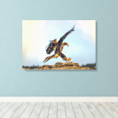 Canadian Bald Eagle Landing Leinwanddruck (Insitu (Holzboden))