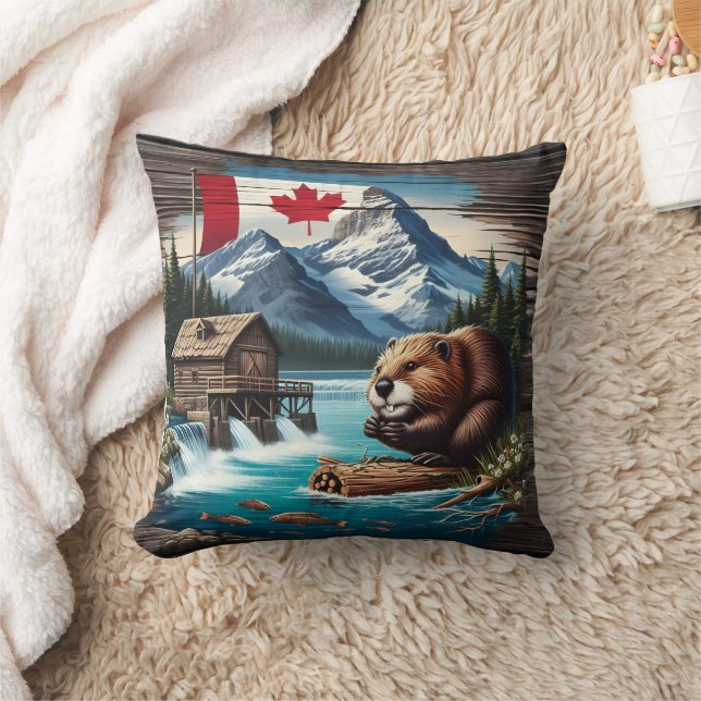 Canadian Beaver by Mountain Lake Kissen (Decke)