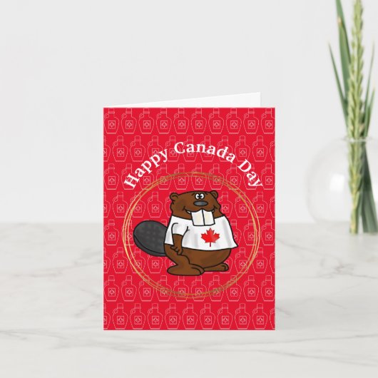 Canadian Beaver Funny Canada Day Card Karte (Vorderseite)