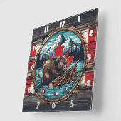Canadian Beaver Gebäude a Dam Quadratische Wanduhr (Winkel)