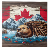 Canadian Beaver Gebäude Lounge am Wasser Fliese (Vorderseite)