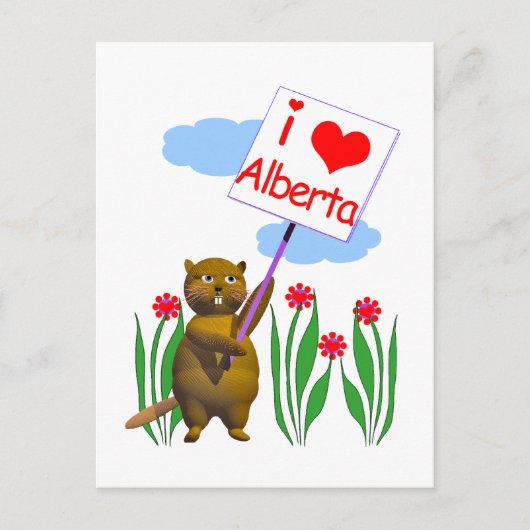 Canadian Beaver Lieben Alberta Postkarte (Vorderseite)