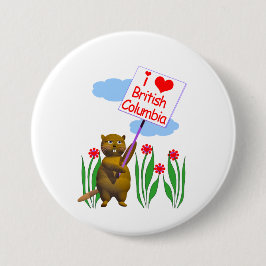 Canadian Beaver Lieben British Columbia Button