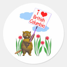 Canadian Beaver Lieben British Columbia Runder Aufkleber
