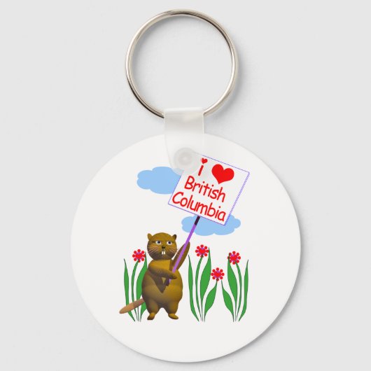Canadian Beaver Lieben British Columbia Schlüsselanhänger (Vorderseite)