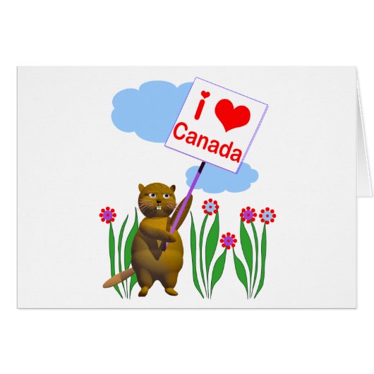 Canadian Beaver Lieben Canada Card (Vorderseite (Horizontal))