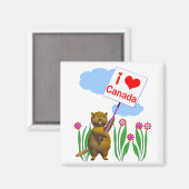 Canadian Beaver Lieben Kanada Magnet (Vorderseite/Rückseite)