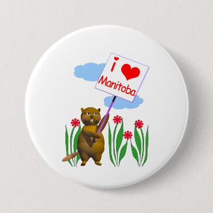 Canadian Beaver Lieben Manitoba Button