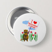 Canadian Beaver Lieben Neufundland, Labrador Button (Vorne & Hinten)