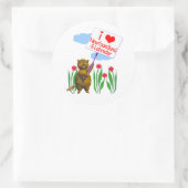 Canadian Beaver Lieben Neufundland, Labrador Runder Aufkleber (Tasche)