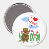 Canadian Beaver Lieben Nunavut Magnet (Vorderseite/Rückseite)