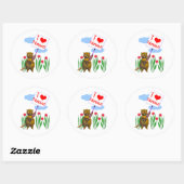 Canadian Beaver Lieben Nunavut Runder Aufkleber (Blatt)