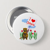 Canadian Beaver Lieben Ontario Button (Vorne & Hinten)
