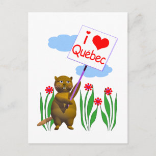 Canadian Beaver Lieben Quebec Postkarte