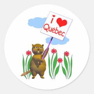 Canadian Beaver Lieben Quebec Runder Aufkleber