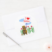 Canadian Beaver Lieben Quebec Runder Aufkleber (Umschlag)