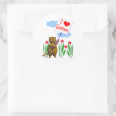 Canadian Beaver Lieben Quebec Runder Aufkleber (Tasche)