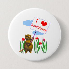 Canadian Beaver Lieben Saskatchewan Button