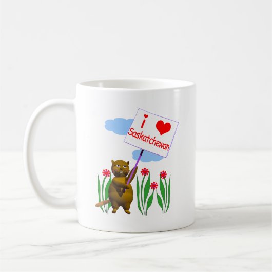 Canadian Beaver Lieben Saskatchewan Kaffeetasse (Links)