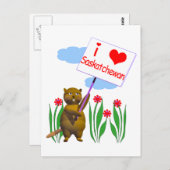 Canadian Beaver Lieben Saskatchewan Postkarte (Vorne/Hinten)