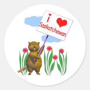 Canadian Beaver Lieben Saskatchewan Runder Aufkleber