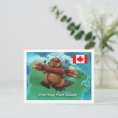 Canadian Beaver Postkarte (Stehend Vorderseite)