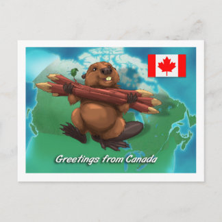 Canadian Beaver Postkarte