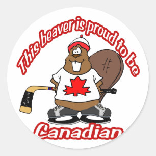 Canadian Beaver Runder Aufkleber