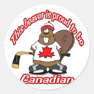 Canadian Beaver Runder Aufkleber