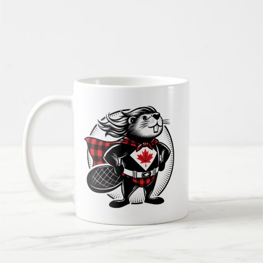 Canadian Beaver Superhero Kaffeetasse (Links)