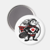 Canadian Beaver Superhero Magnet (Vorderseite/Rückseite)
