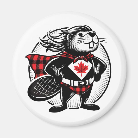 Canadian Beaver Superhero Magnet (Vorne)
