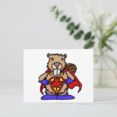 Canadian Beaver Superhero Postkarte (Stehend Vorderseite)